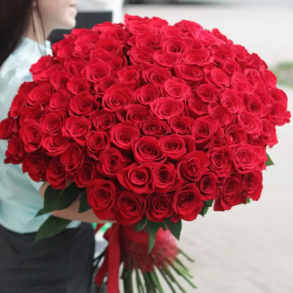 101 roses rouges Equateur 70-80 cm