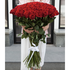 101 rosas rojas Ecuador 100 cm